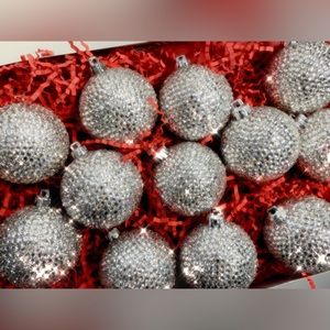 Swarovski encrusted Christmas ornaments